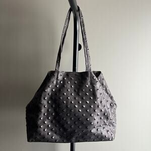 Streets Ahead The Charlotte Pyramid Tote Black Leather Shoulder Bag Hobo